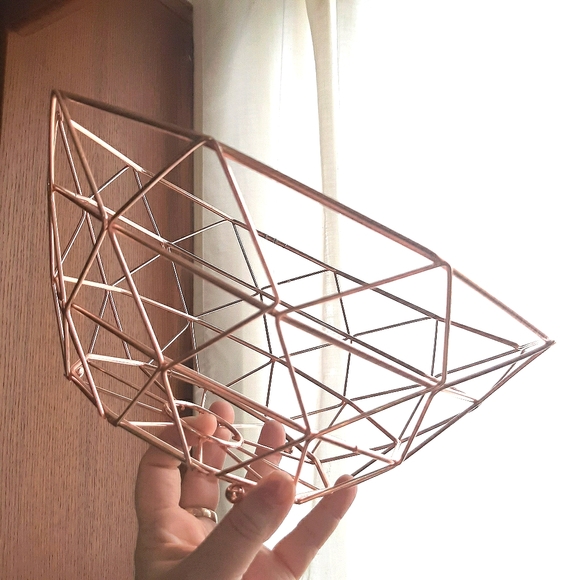 Other - ROSE GOLD/COPPER tone wire metal fruit bowl basket